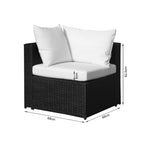 Verona 7 Piece Rattan Outdoor Sofa Set - White
