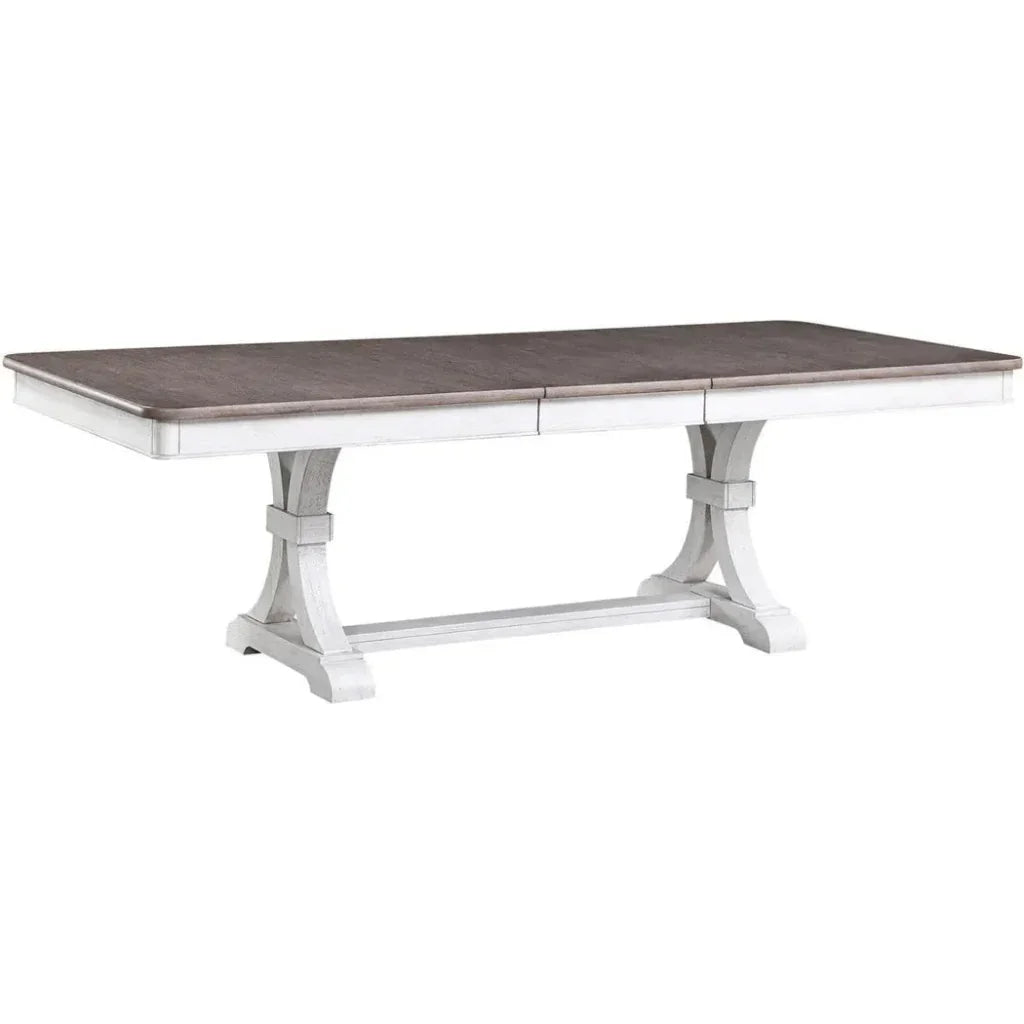 94" Two Tone Extending Trestle Dining Table Sonoma