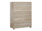 BRAM Tallboy 5 Drawer Chest Dresser - Oak