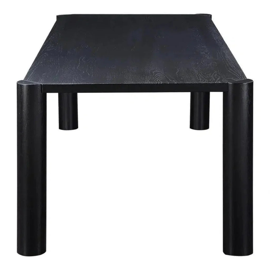 96" Solid Wood Black Rectangular Post Dining Table