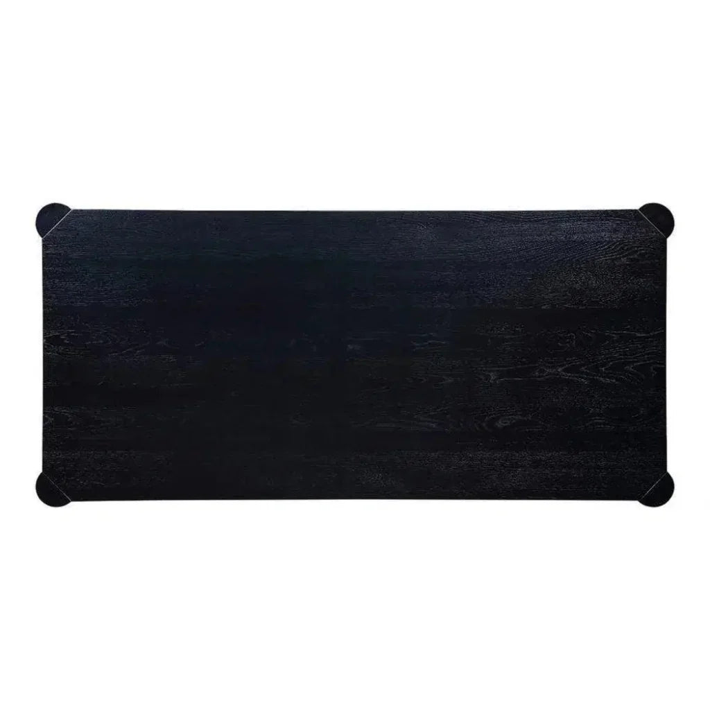 96" Solid Wood Black Rectangular Post Dining Table