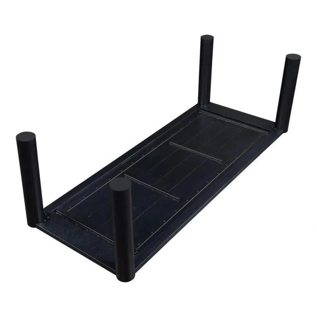 96" Solid Wood Black Rectangular Post Dining Table