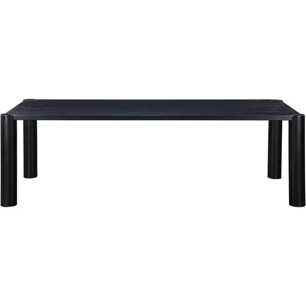 96" Solid Wood Black Rectangular Post Dining Table