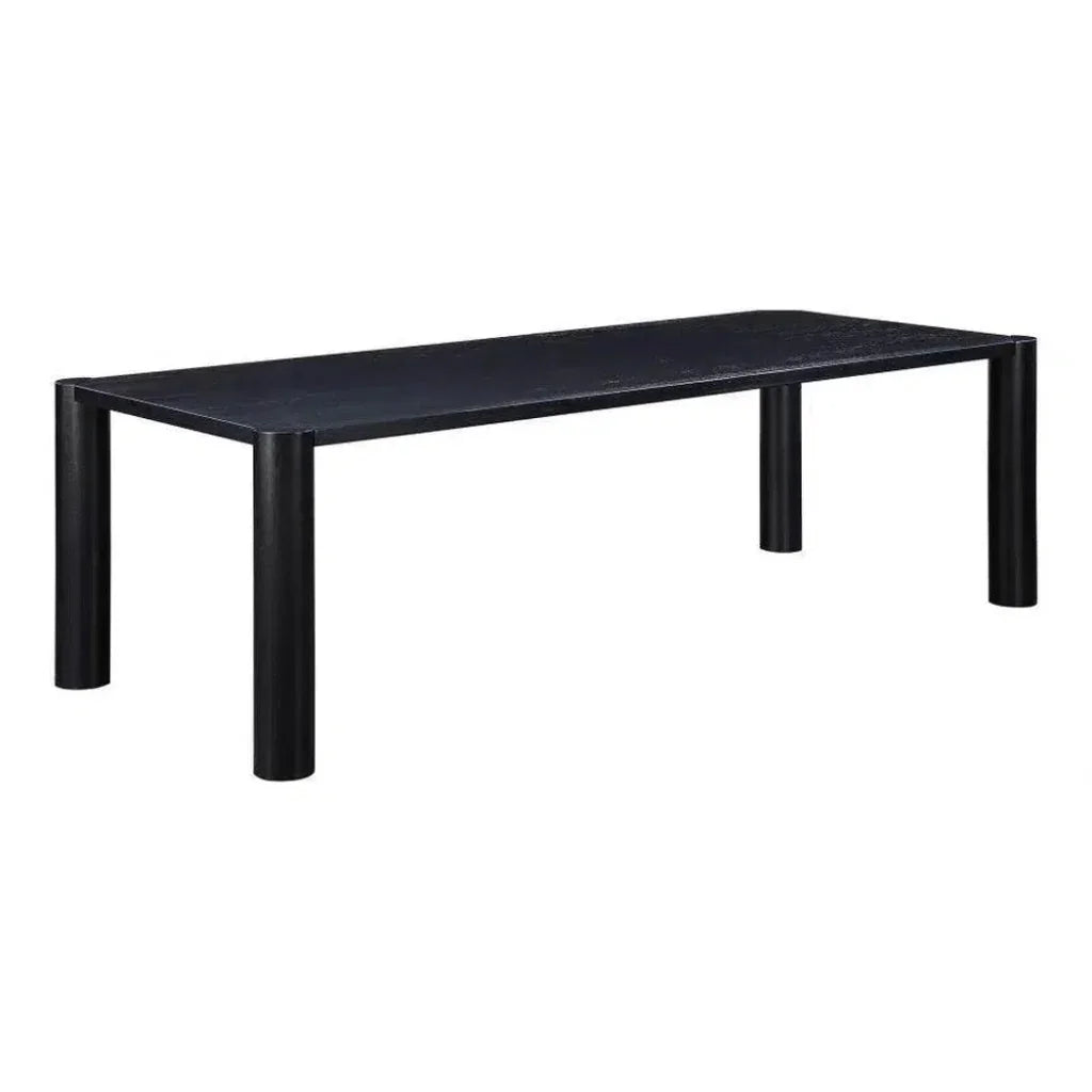 96" Solid Wood Black Rectangular Post Dining Table