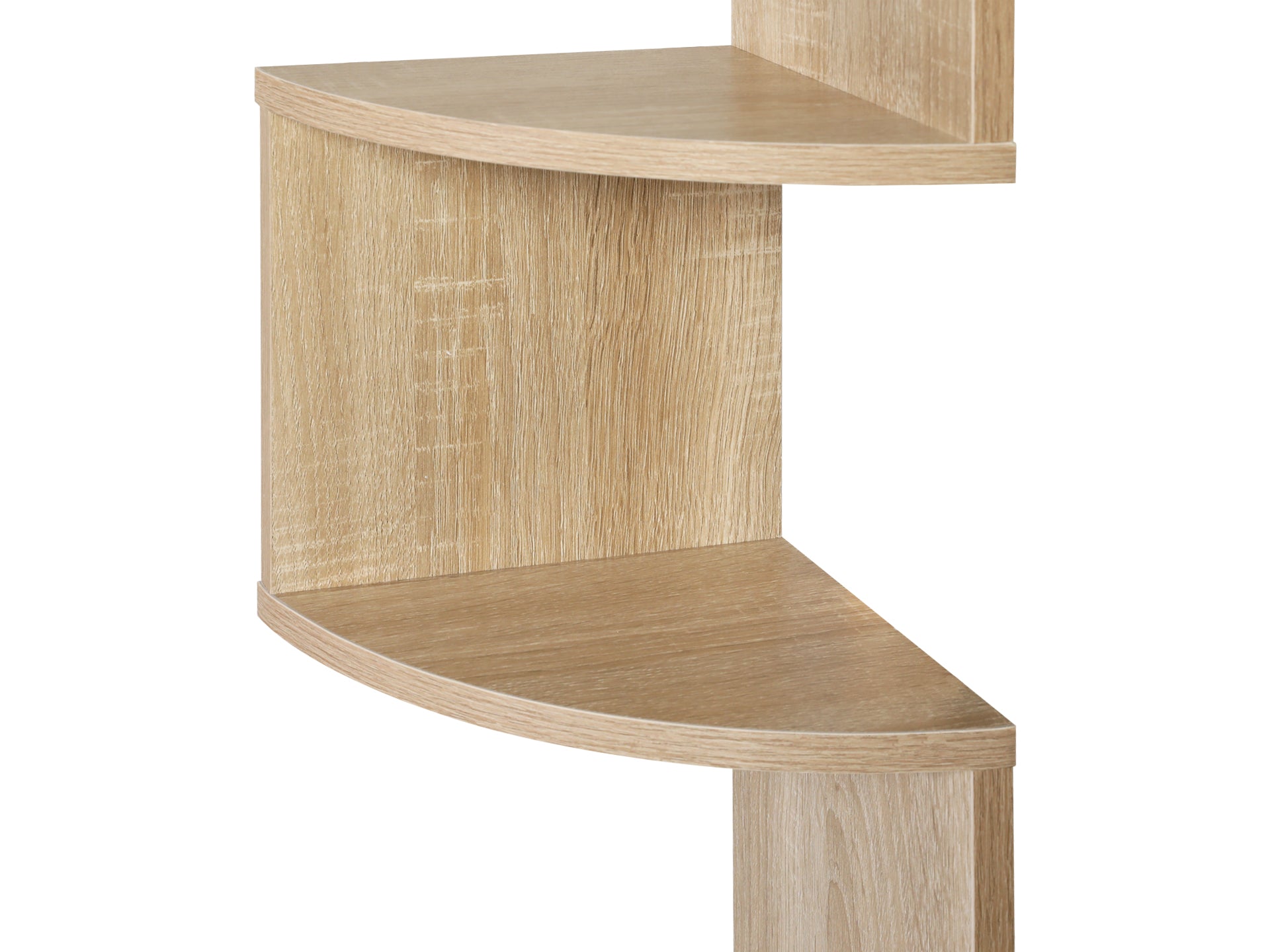 Nemi 5-Tier Wall Mounted Corner Shelf - Oak