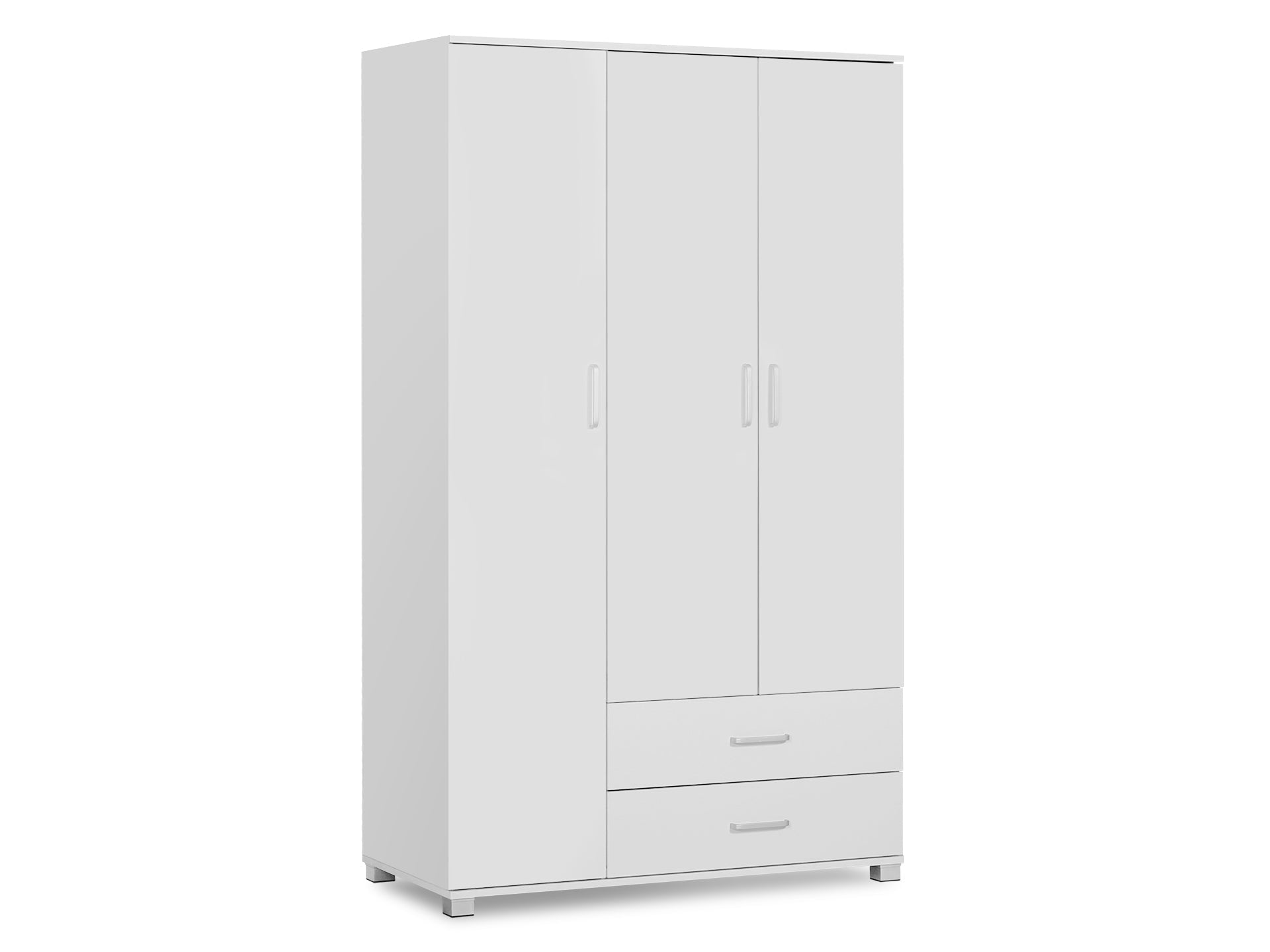 Bram 3 Door Wardrobe with 2 Drawers - White