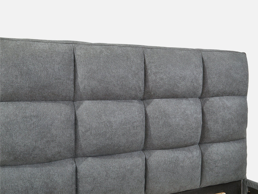 MUSALA Queen Bed Frame with Storage - DARK GREY