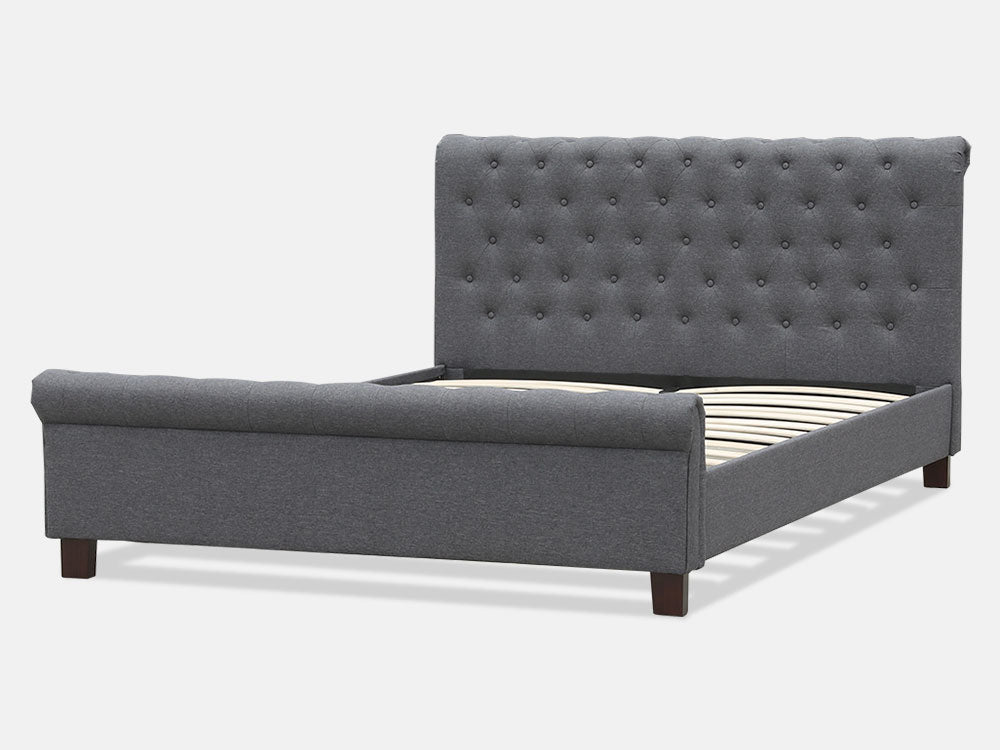 EGMONT Queen Bed Frame - DARK GREY