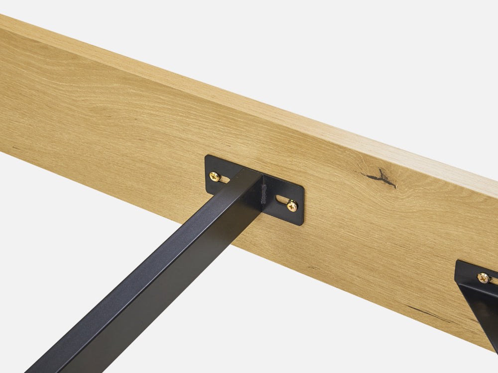 FROHNA King Wooden Bed Frame - Oak