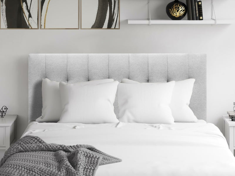 LISA KING Stand-alone Fabric Headboard - LIGHT GREY