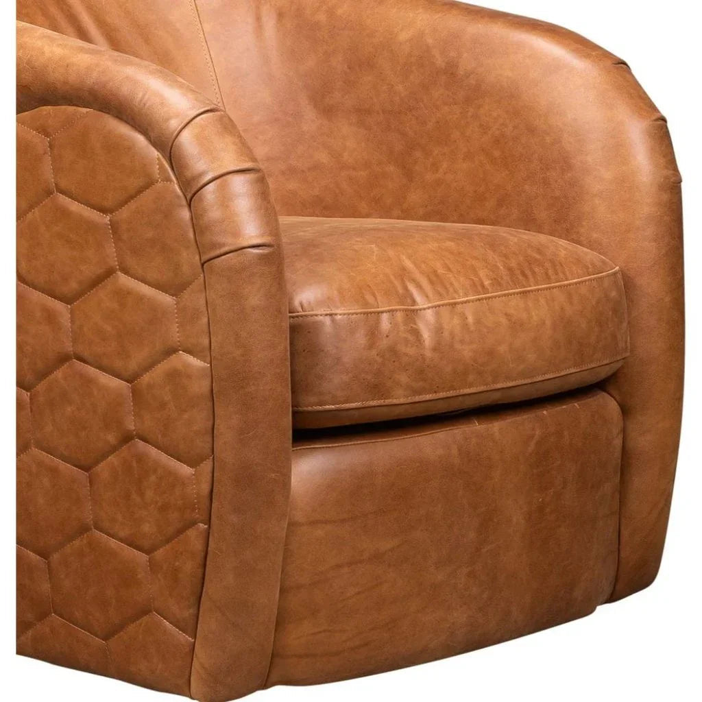 A'Buzz Leather Modern Design Swivel Chair