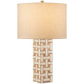 Aarna Wood and Composite Cream Table Lamp