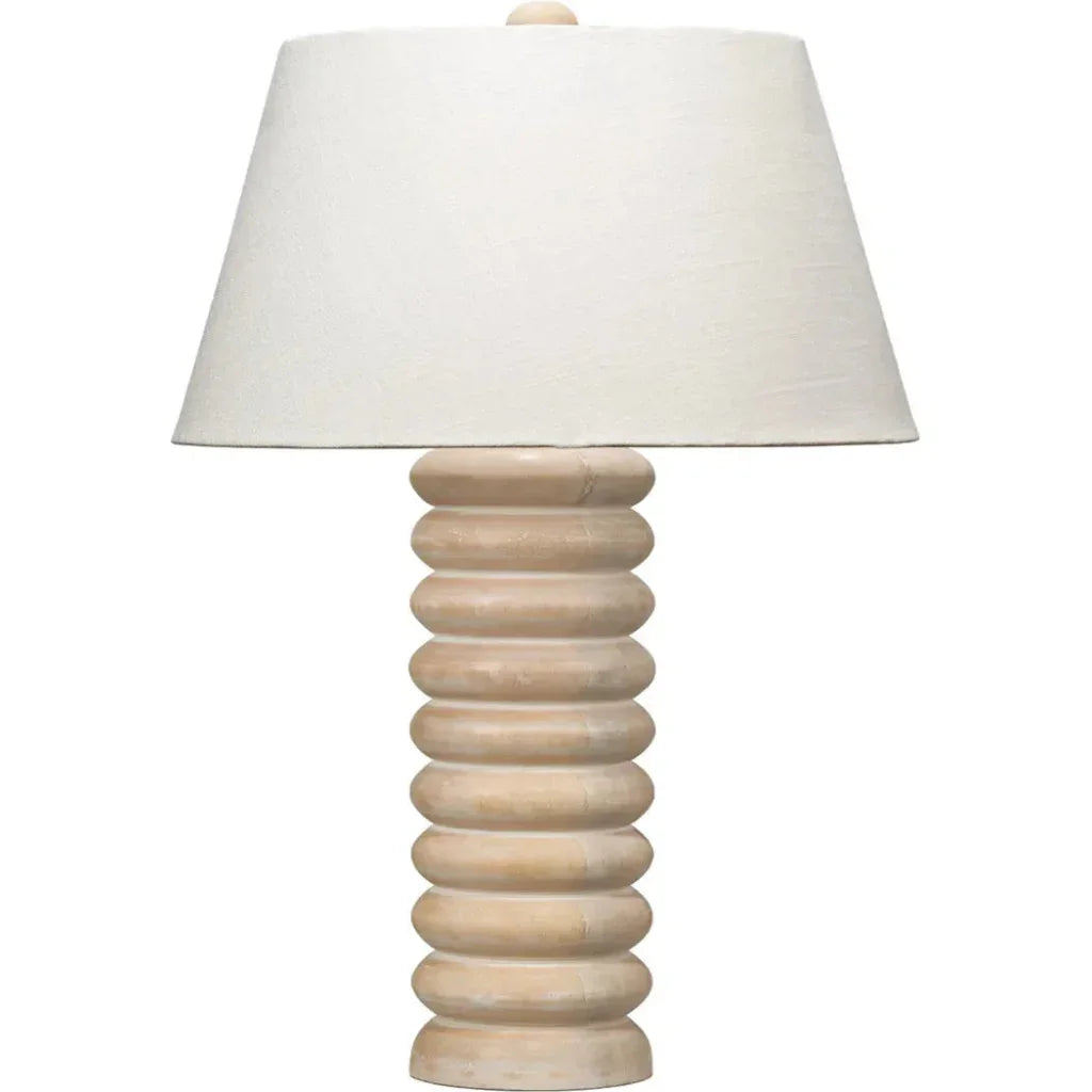 Abacus Hand-Carved Wooden Table Lamp
