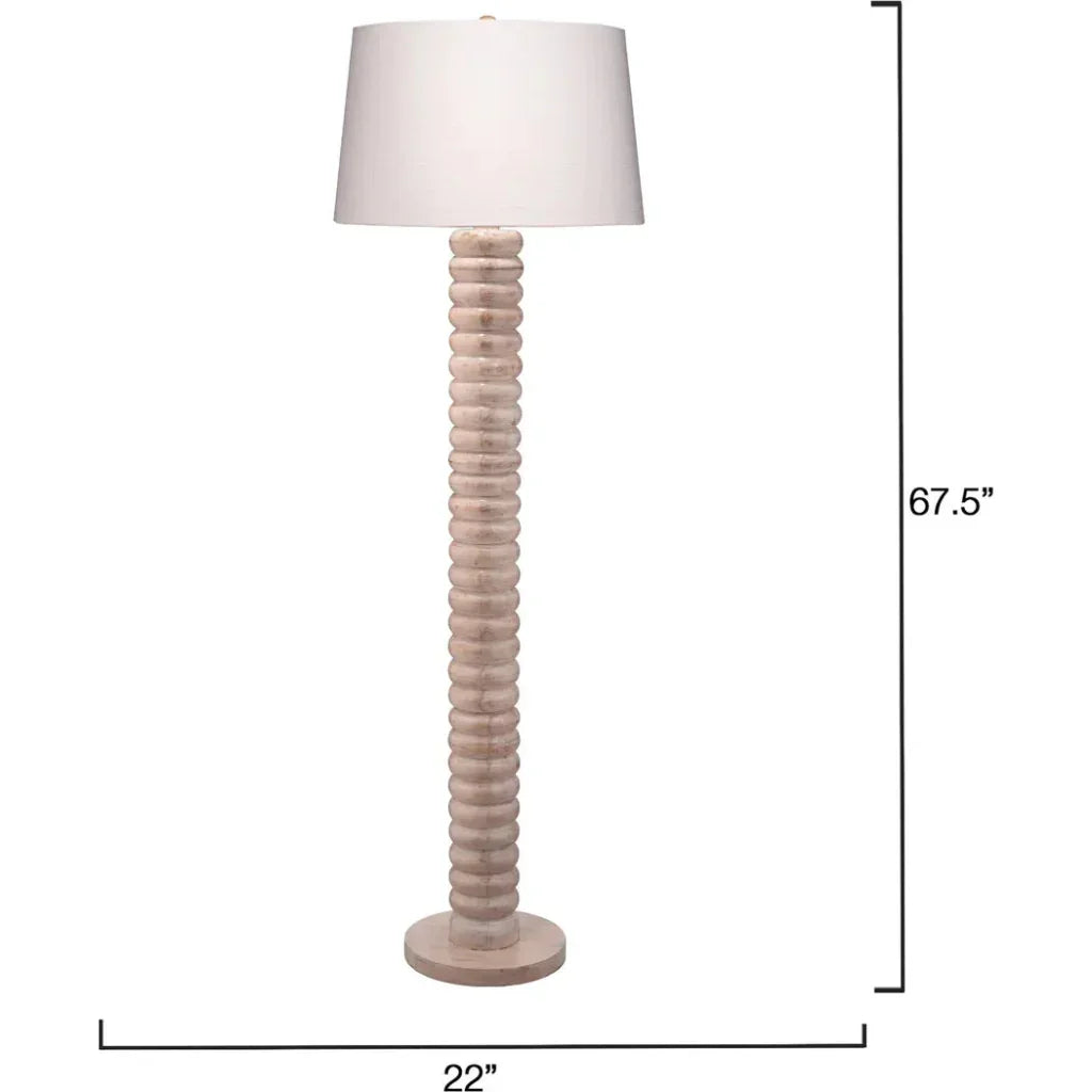 Abacus Wood Floor Lamp With Linen Shade