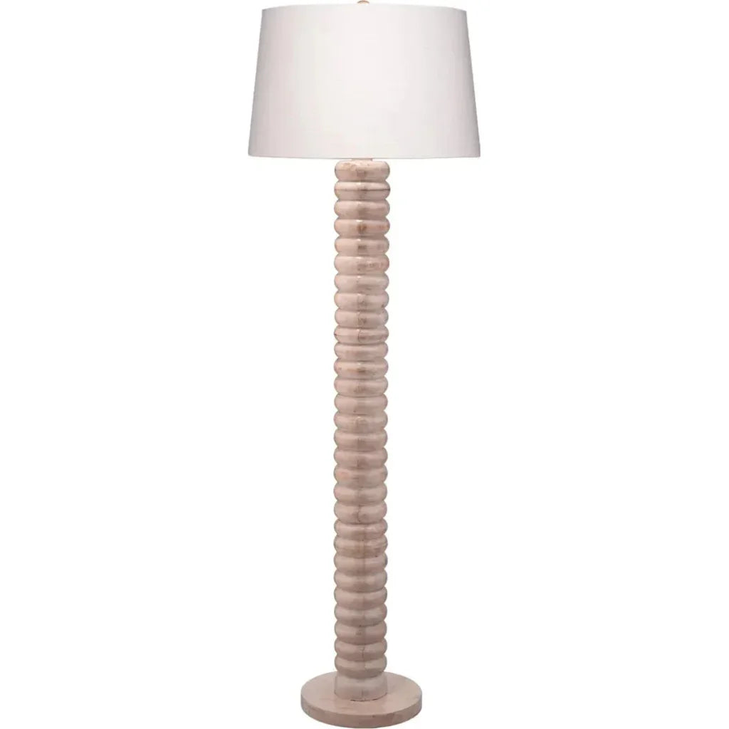 Abacus Wood Floor Lamp With Linen Shade