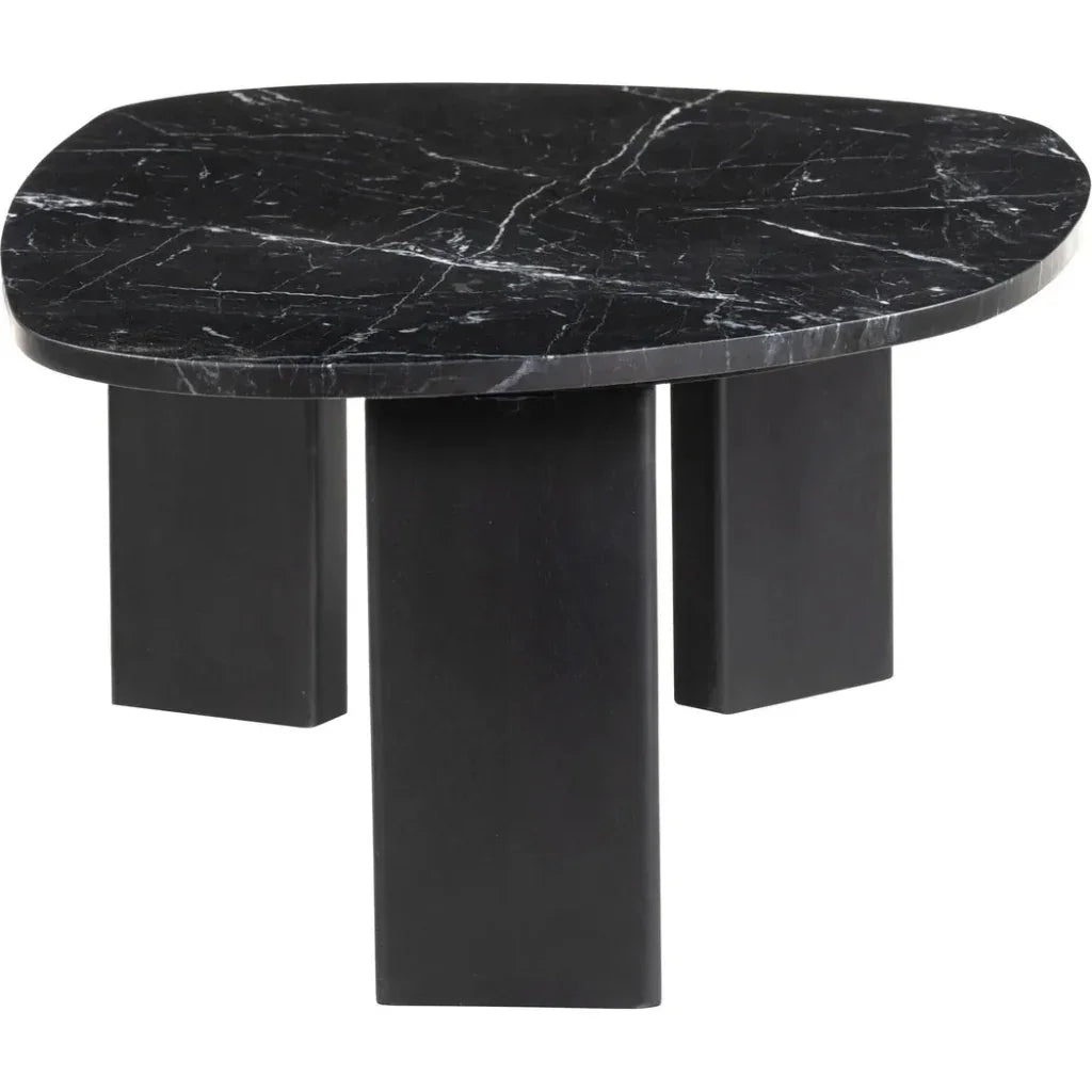 Aberdeen Black Marble & Wood Geometric Coffee Table