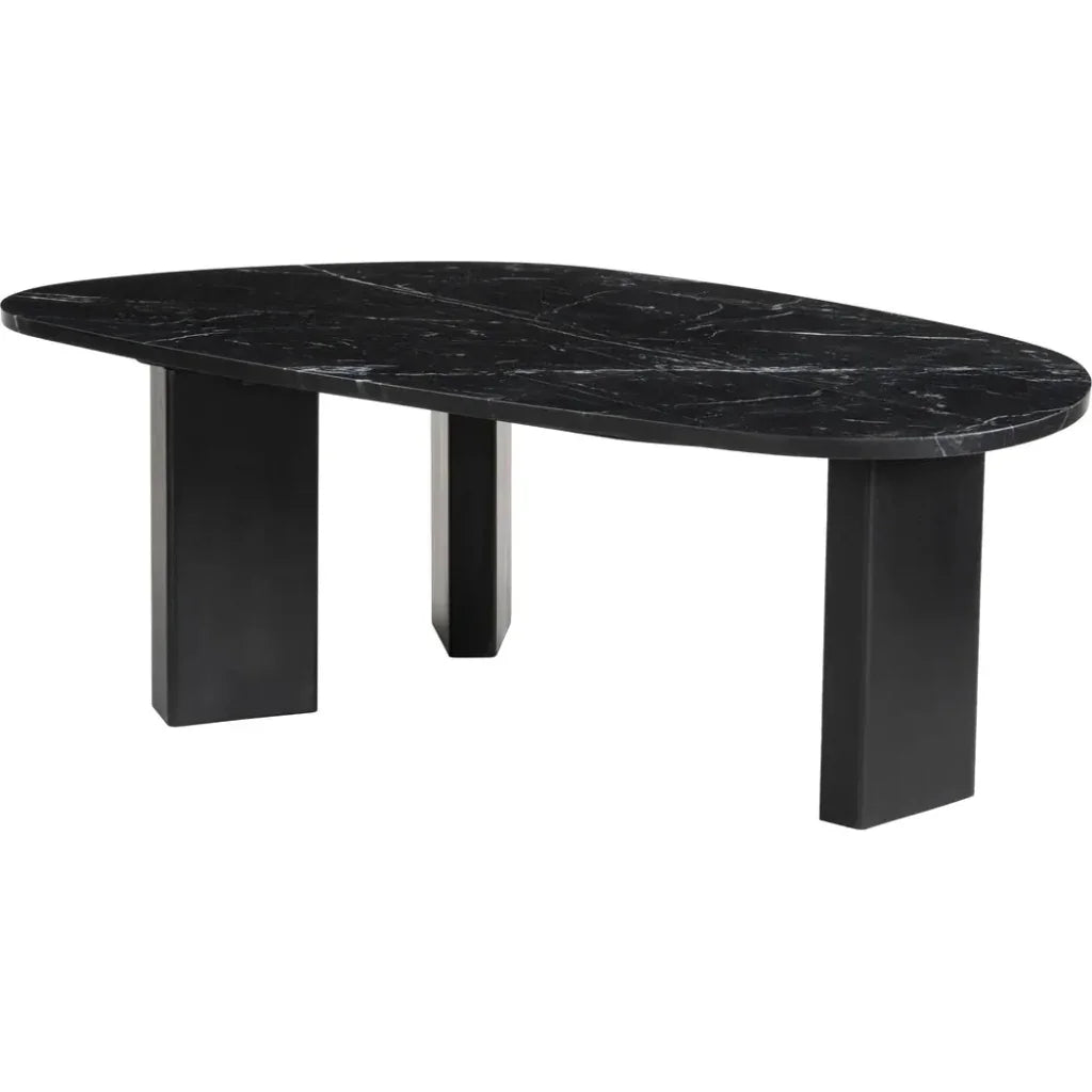 Aberdeen Black Marble & Wood Geometric Coffee Table