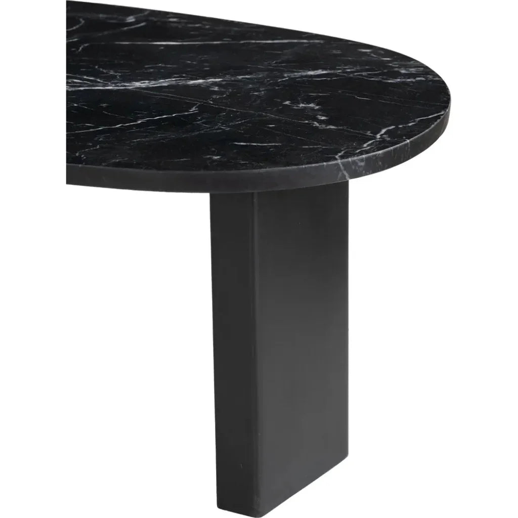 Aberdeen Black Marble & Wood Geometric Coffee Table