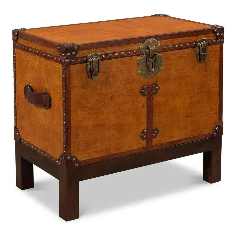 Abilene Side Table Leather Box With Stand