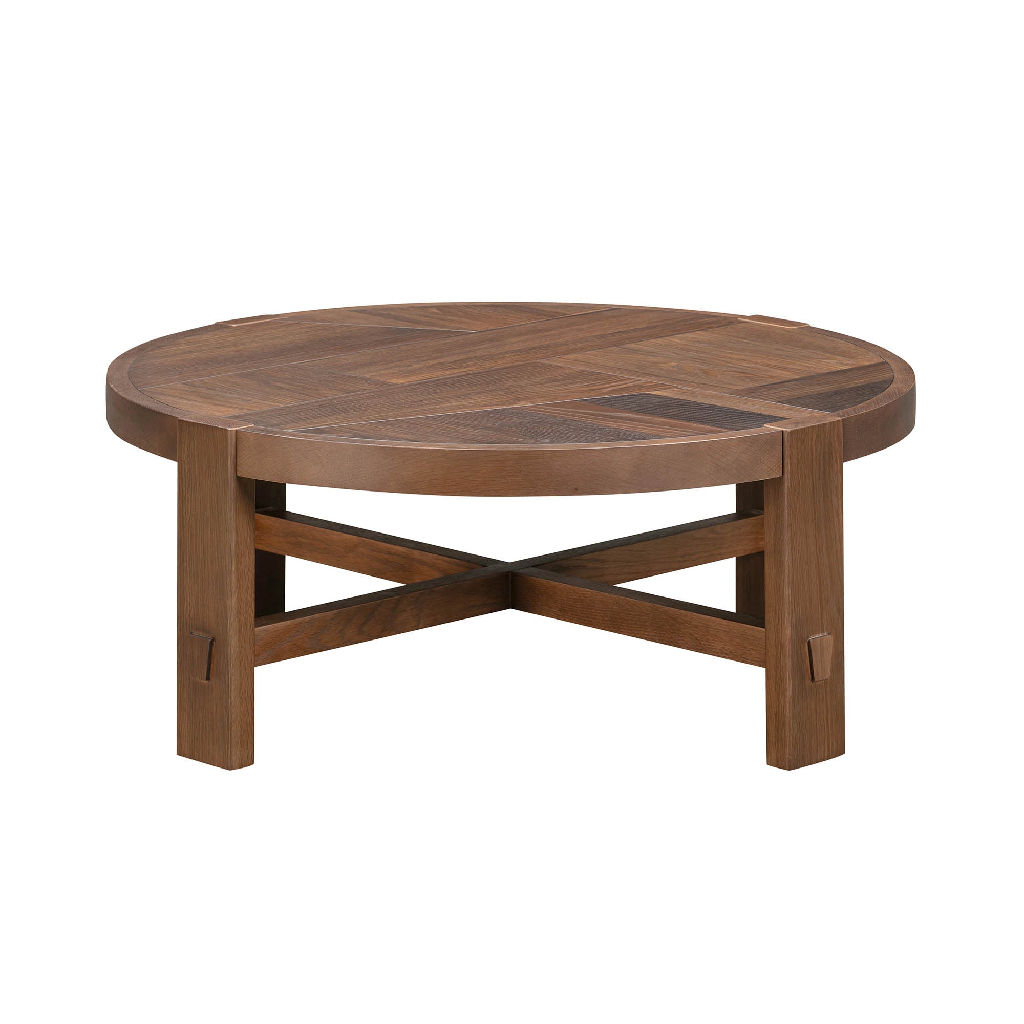 Abstract Wooden Round Coffee Table