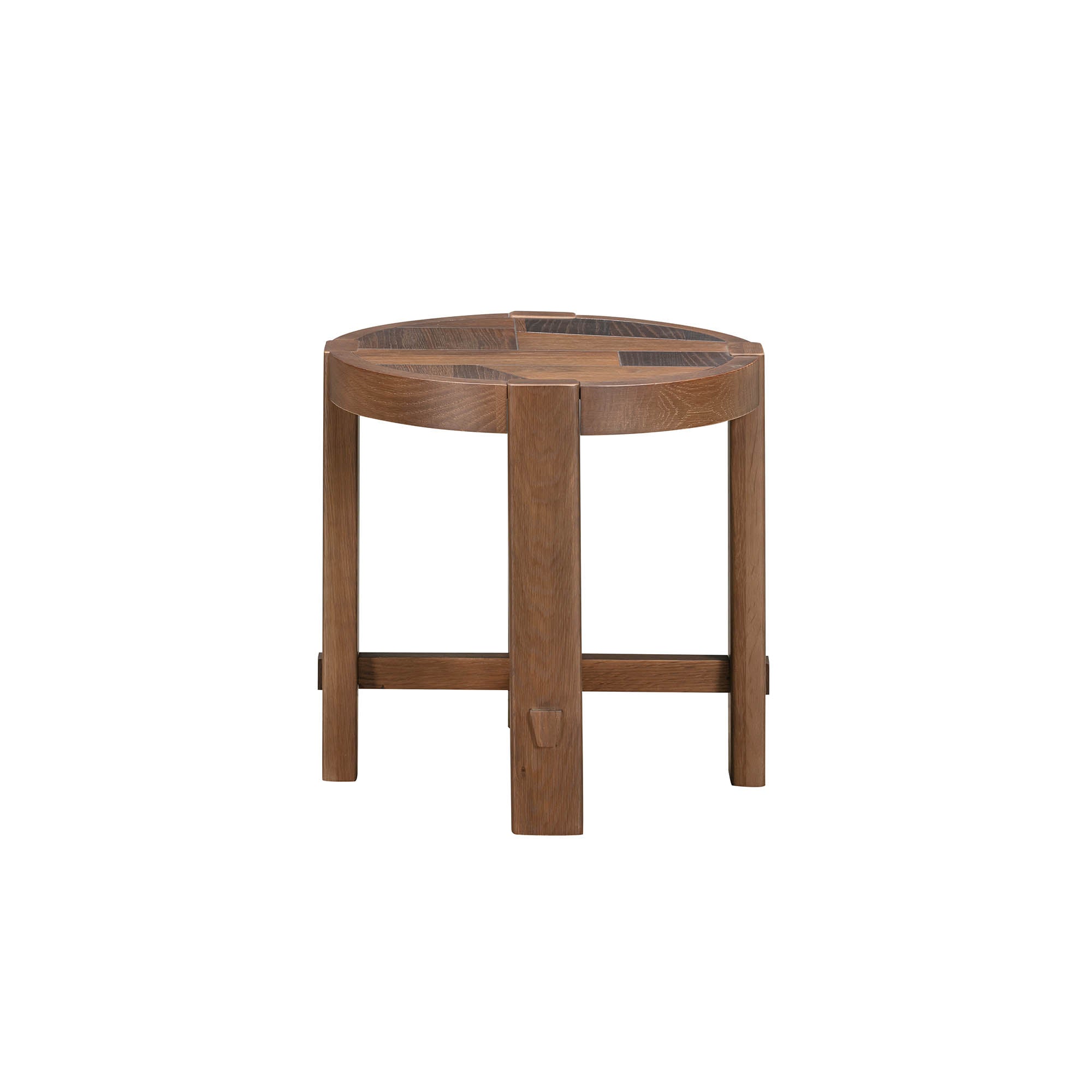 Abstract Wooden Round Side Table