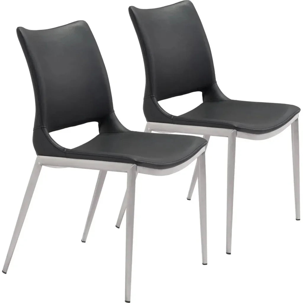 Ace Leather Armless Dining Chair 2PC
