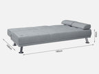 VENICE 3 Seater Sofa bed with Cup Holders - GREY