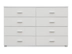 Bram Low Boy 8 Drawer Chest Dresser - White