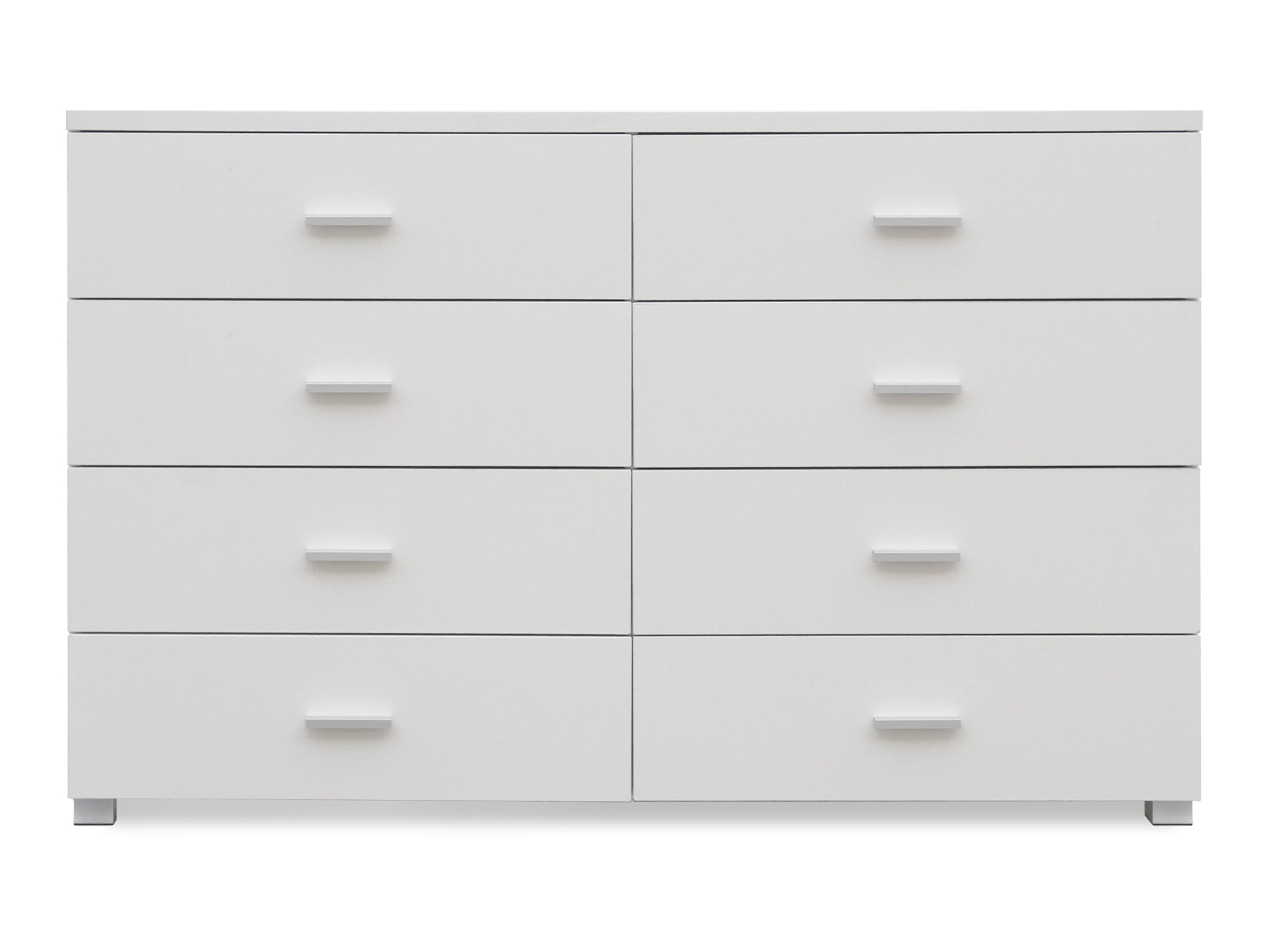 Bram Low Boy 8 Drawer Chest Dresser - White