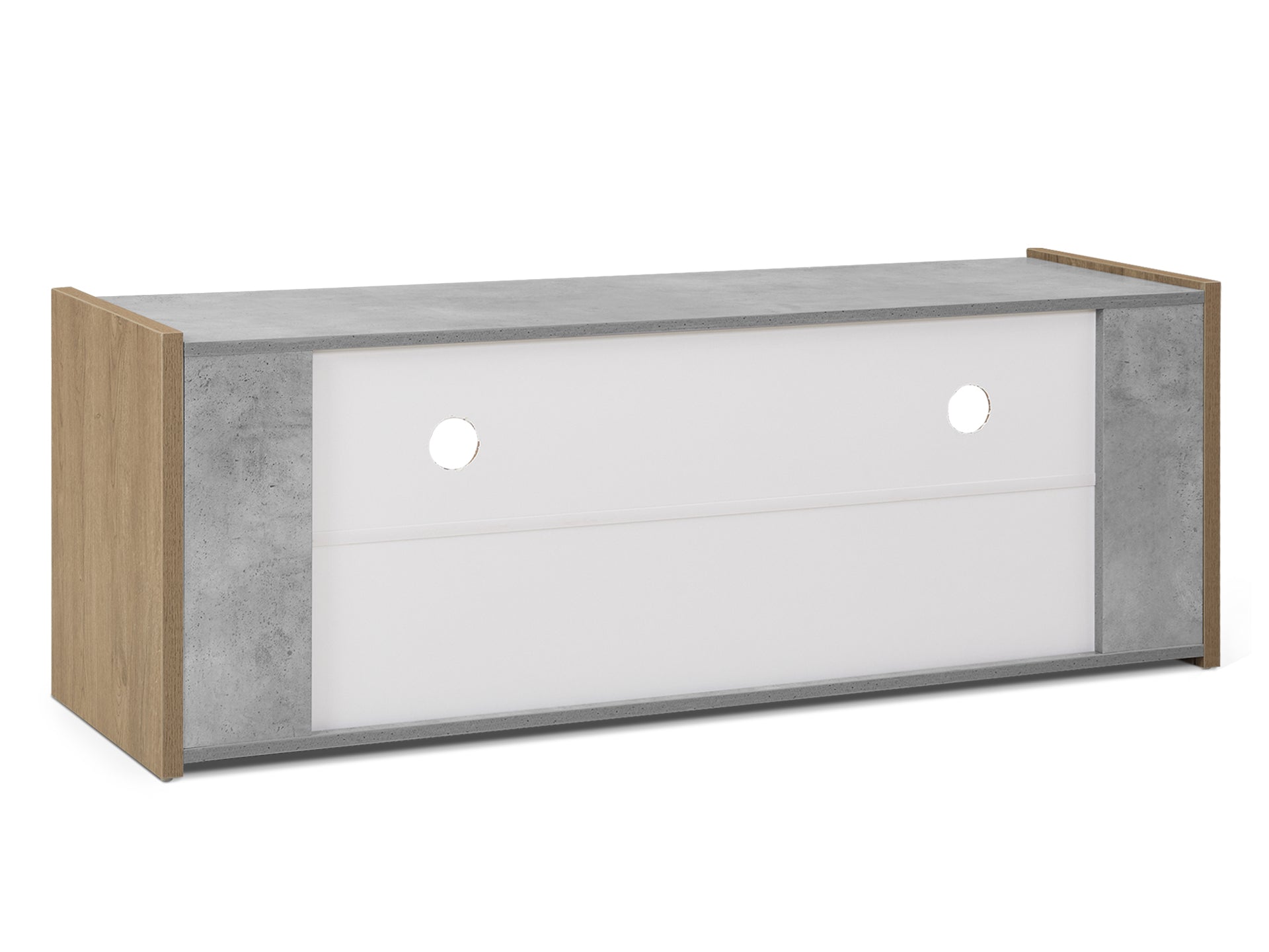 TOMMIE 1.4M Entertainment Unit - Cement + Oak