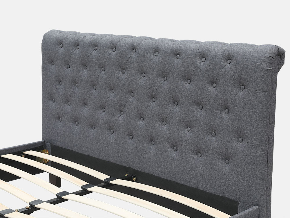 EGMONT Queen Bed Frame - DARK GREY