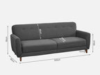 MUNICH 3-Seater Sofa Bed DARK GREY