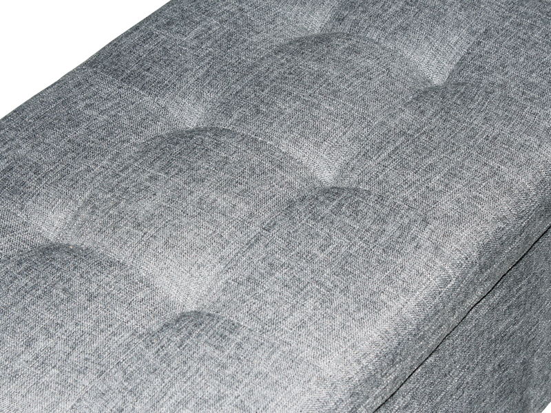 ELLIE Ottoman Footstool Storage Box - GREY