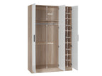 Bram 3 Door Wardrobe Cabinet - Oak + White