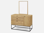 XOAN 4 Drawers Chest Dresser with Mirror - Oak