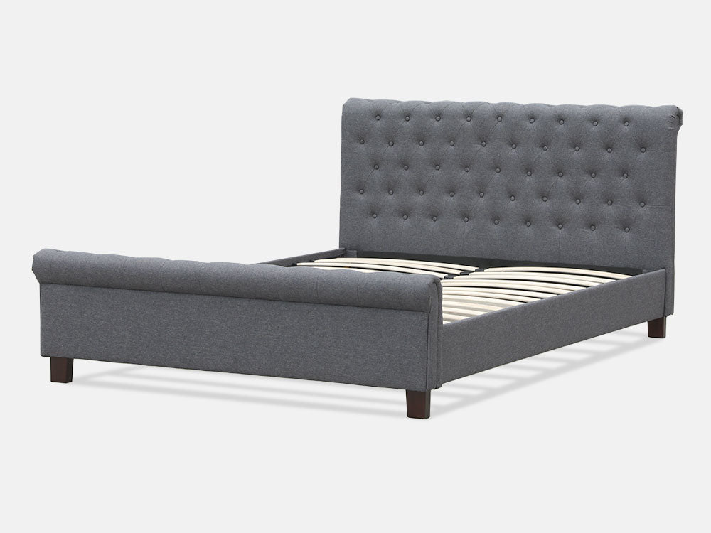 EGMONT Queen Bed Frame - DARK GREY
