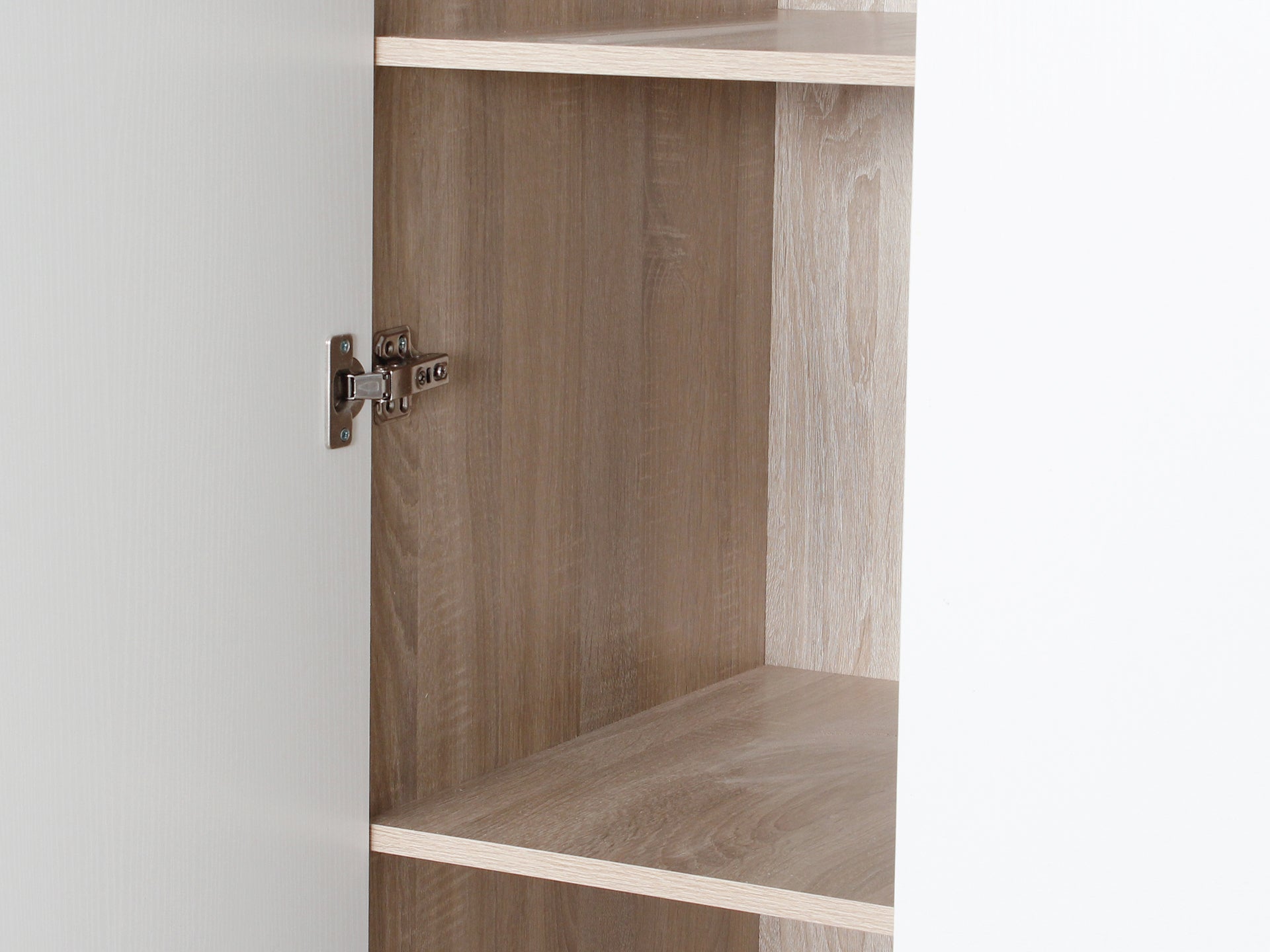 Bram 3 Door Wardrobe with 2 Drawers - Oak + White