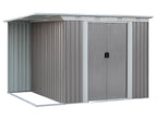 TOUGHOUT Garden Shed with Side Canopy 3.03M x 1.93M x 1.9M GREY