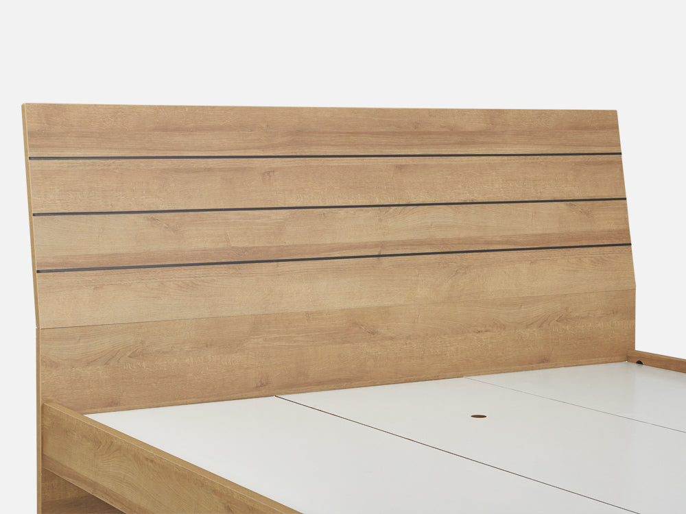 XOAN King Wooden Bed Frame - Oak
