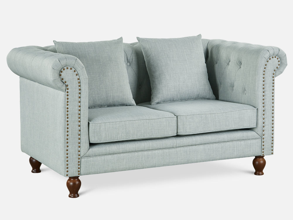 VAGAS 2 Seater Fabric Sofa - LIGHT GREY