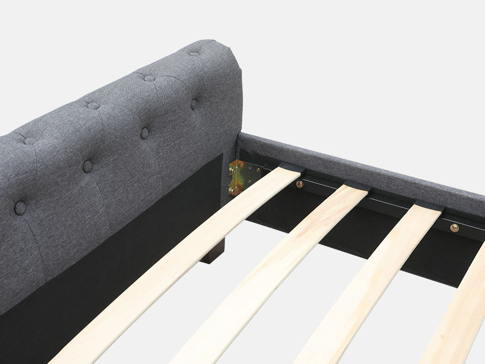 EGMONT Queen Bed Frame - DARK GREY