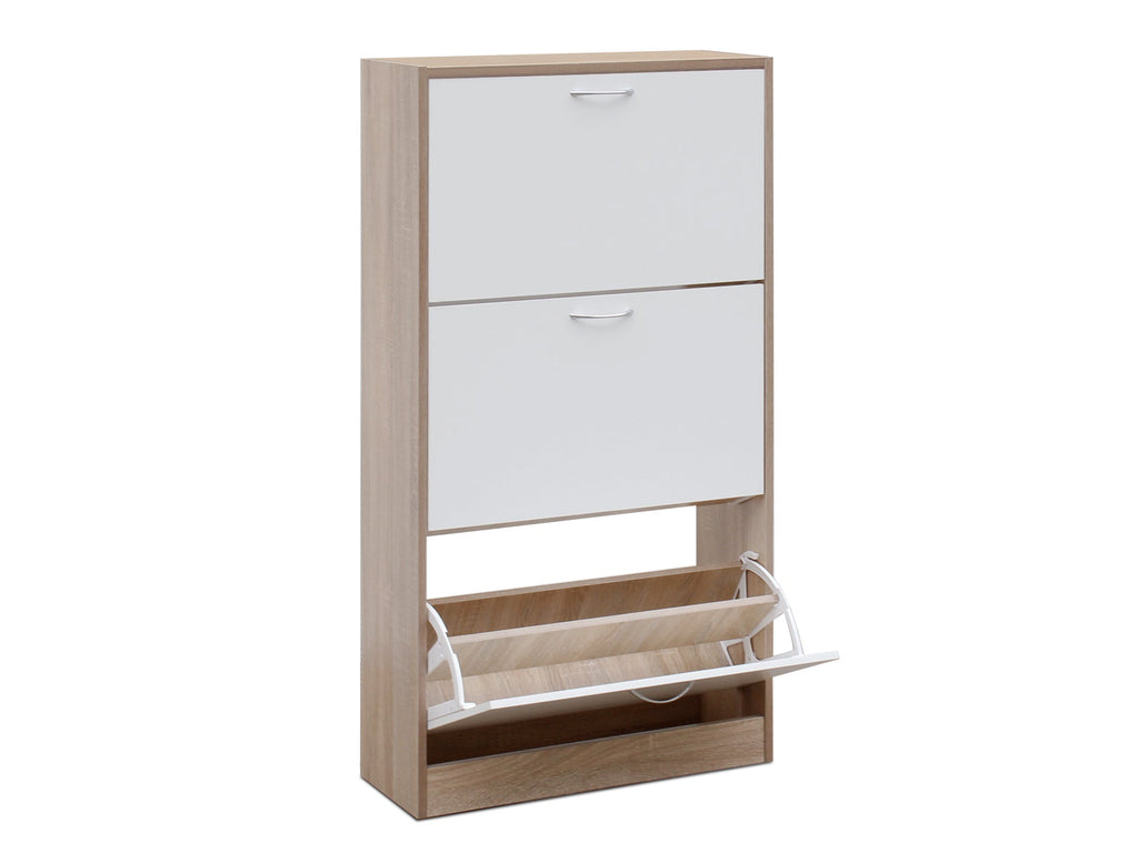 Matilda 3 Drawer Shoe Cabinet Storage Rack - Oak