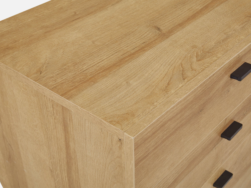 XOAN Wooden Tallboy 4 Drawers - Oak