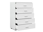 Bram Tallboy 5 Drawer Chest Dresser - White