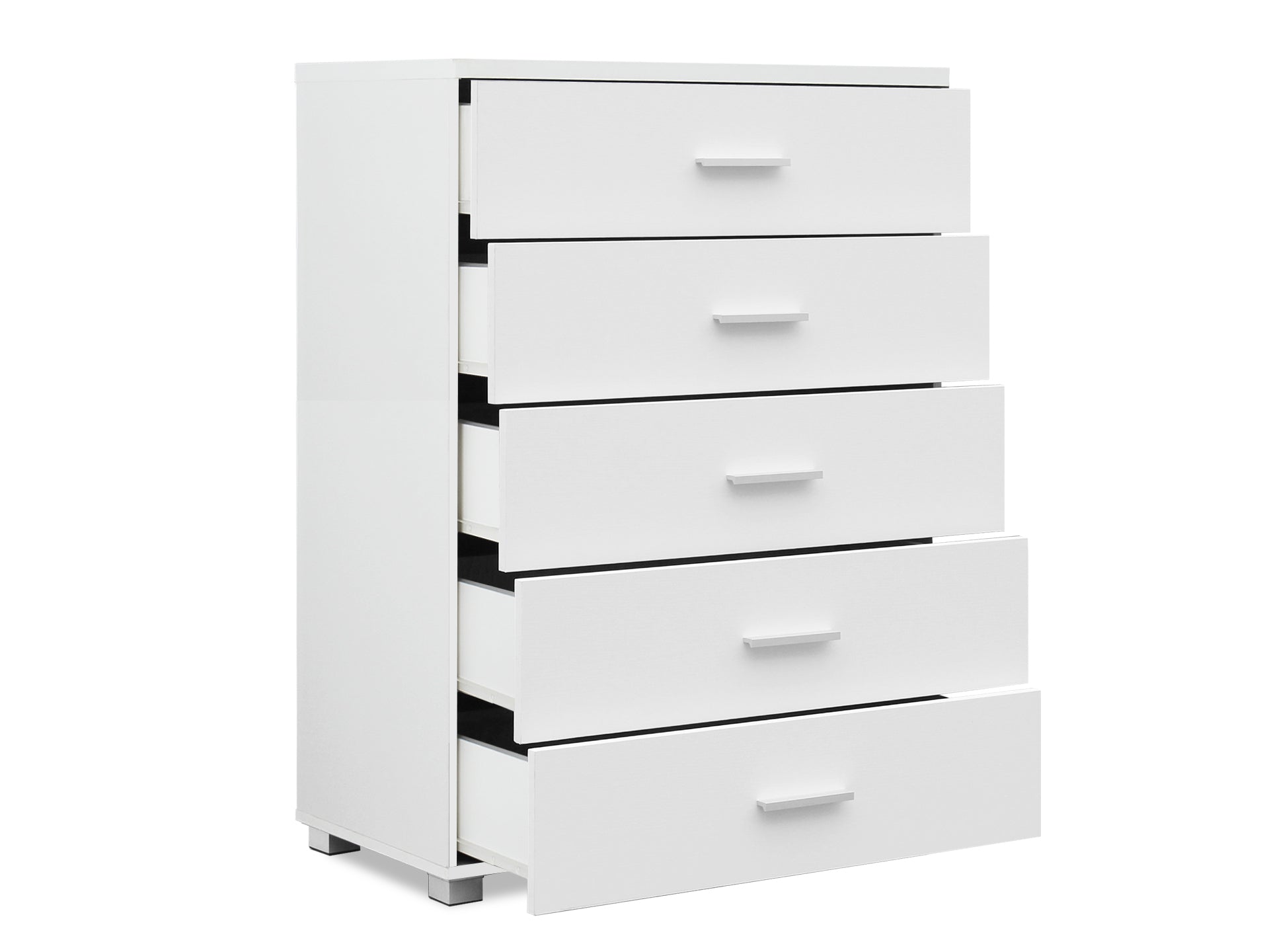 Bram Tallboy 5 Drawer Chest Dresser - White