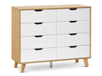 SCHERTZ Wooden Low Boy 8 Drawers - Oak