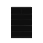 Angeles High Gloss 6 Drawer Tallboy - Black