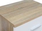 Bram Bedside Table - Oak + White