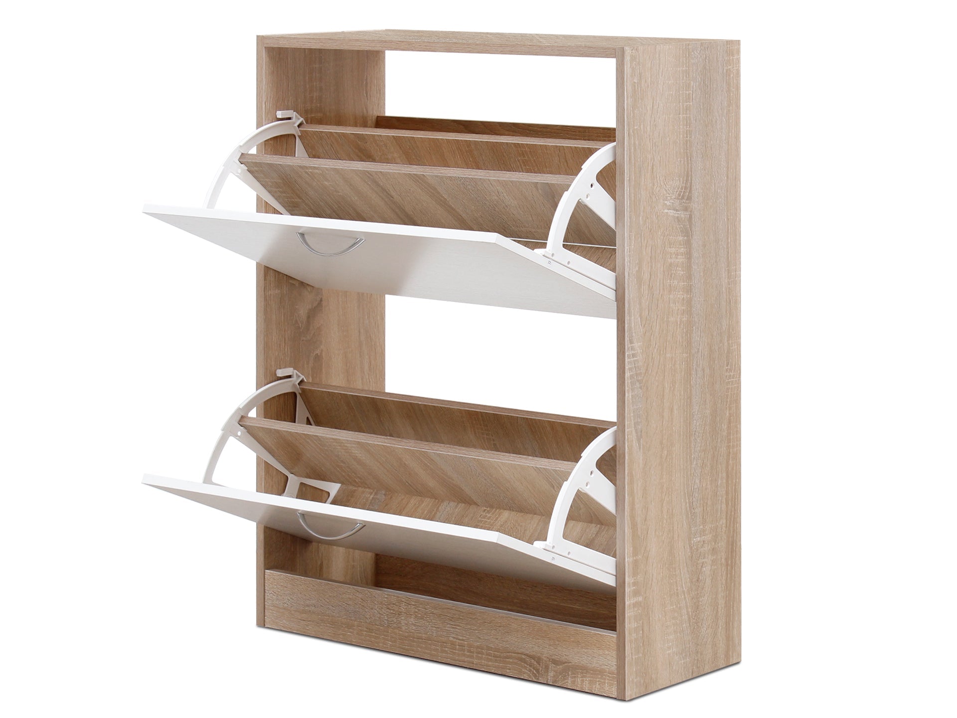 Matilda 2 Drawer Shoe Cabinet Storage Rack - Oak