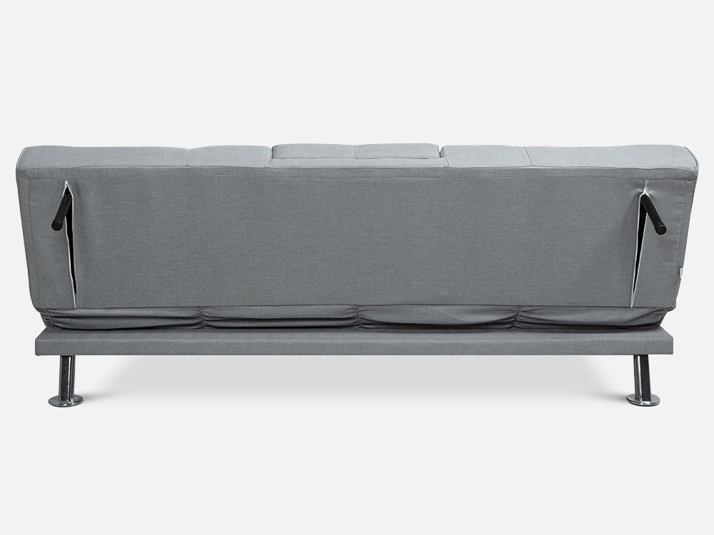 VENICE 3 Seater Sofa bed with Cup Holders - GREY